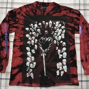 Post Malone Hollywood's Bleeding Tour Shirt Mens Medium Tie Dye Long Sleeve